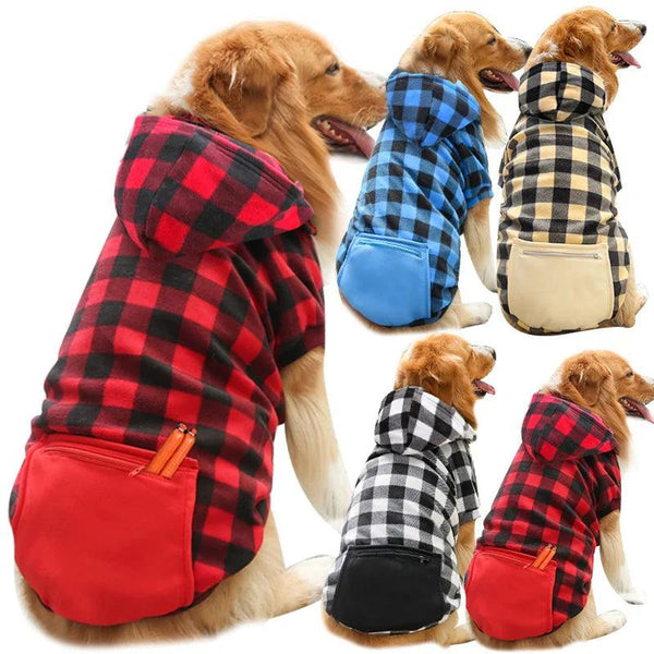Dog Winter Coat Pet Jacket Plaid Reversible Vest Cold Weather Dog Clothes Pet Apparel for Small Medium Large Dogs - PetFitWorld